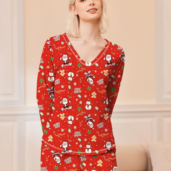 Women's Fuzzy Pajama Set Long Sleeve Lounge Sleepwear Winter Loungewear - Picture 2 of 4